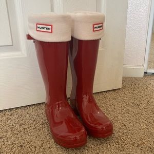 Kids red hunter boots
